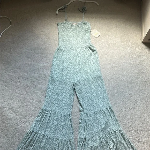 NWT! Altar’d State Green Floral Bell Bottom Jumpsuit - Picture 4 of 9